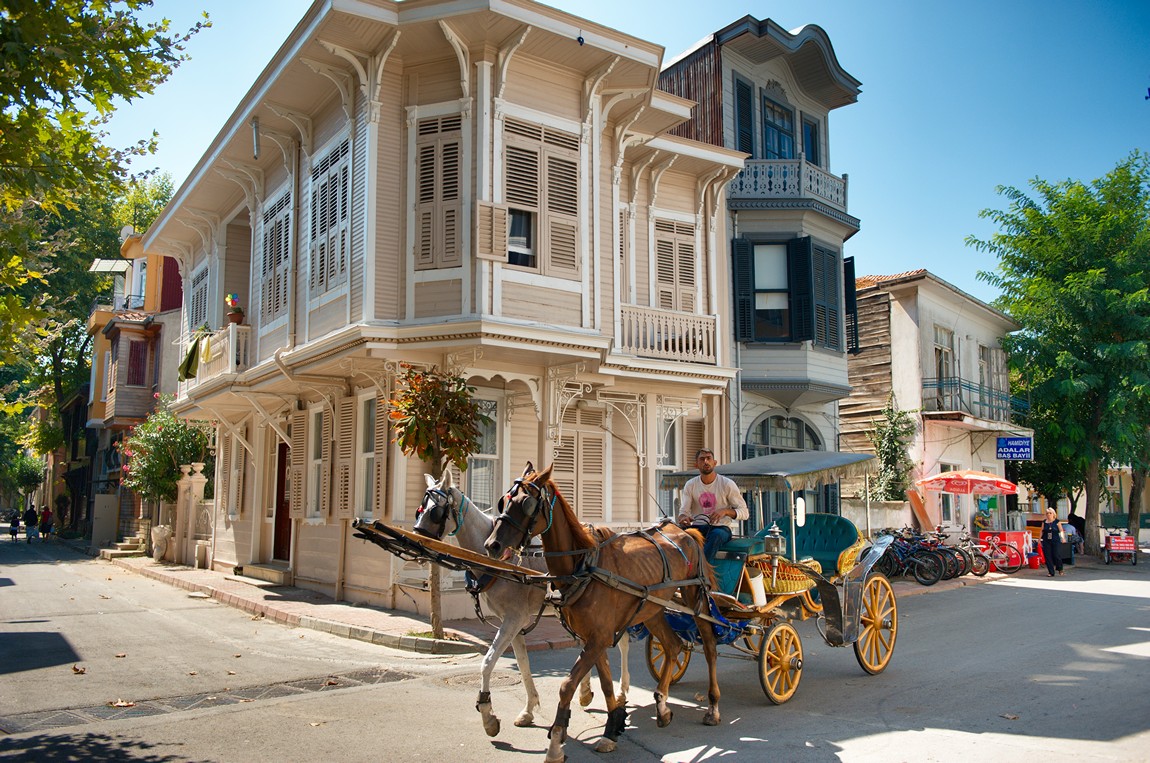 Туристов по острову развозят конные упряжки